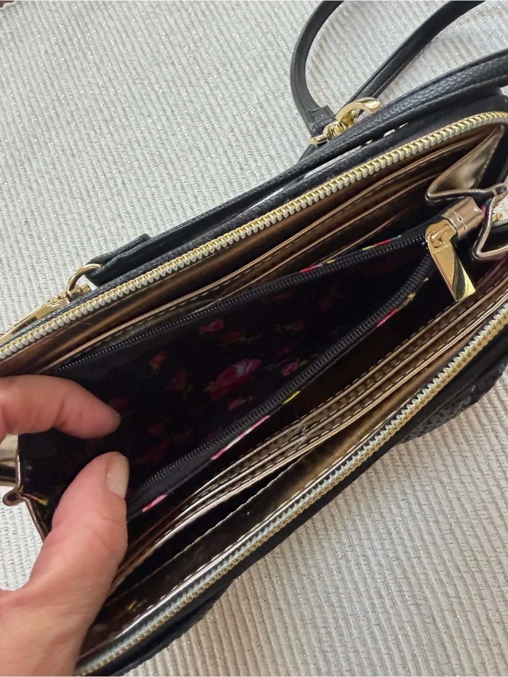 Betsey Johnson Black Sequin Bow Crossbody Wallet